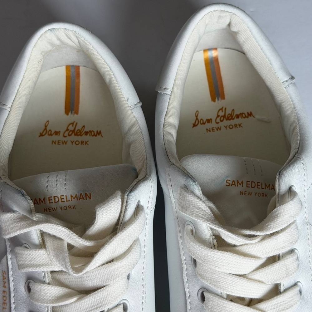 Sam Edelman Ethyl Lace Up Low Top Leather Sneaker Size 10 - Picture 2 of 4